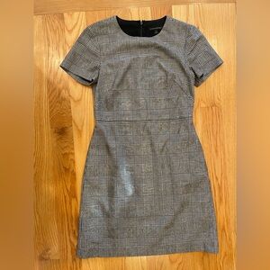 Banana Republic Black and Gray Plaid Mini Dress